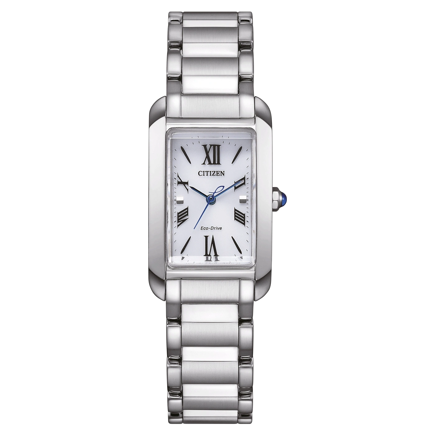 Silberne rechteckige Citizen Eco-Drive Uhr