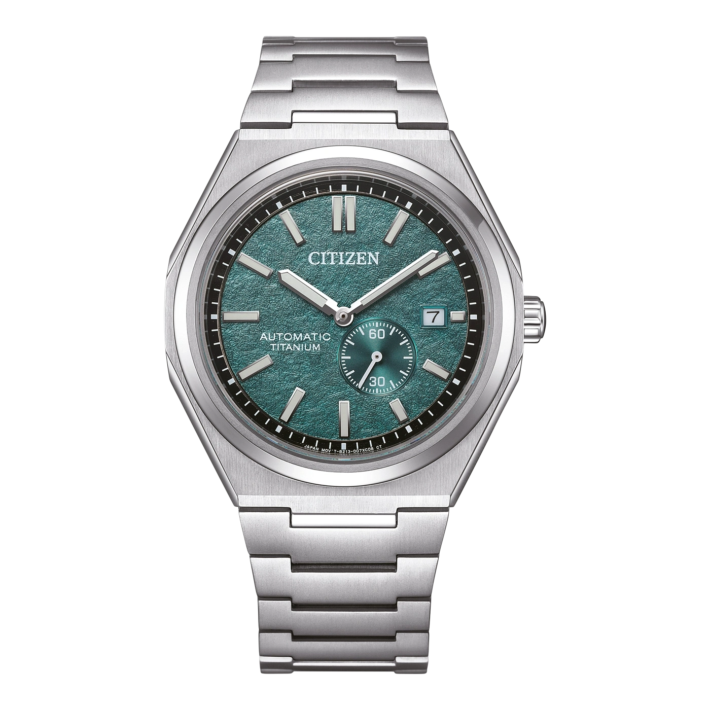 Citizen Automatik-Uhr aus Titan mit strukturiertem grünen Zifferblatt