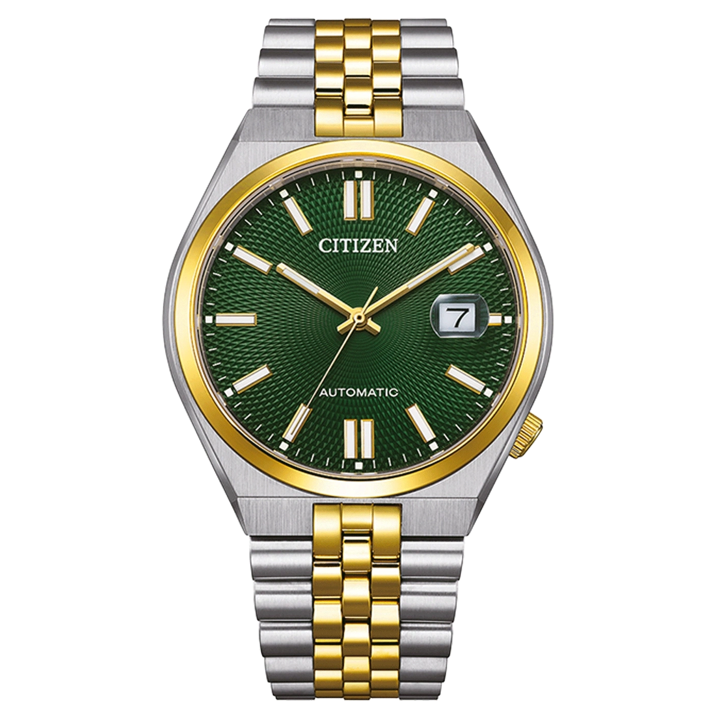 Citizen Automatik-Uhr, bicolor Gold und Silber, grünes Zifferblatt