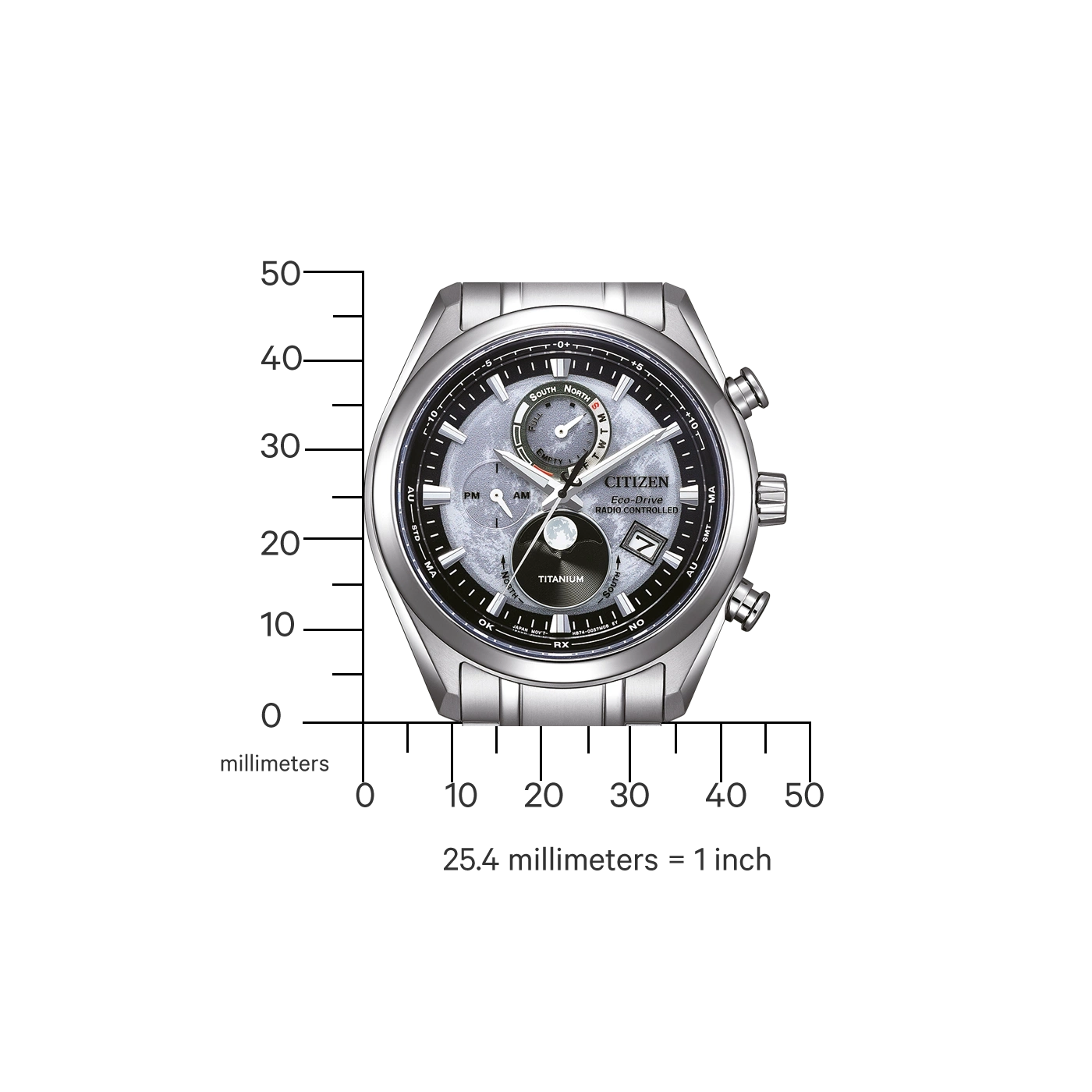Montre Citizen Eco-Drive Radio Controlled en titane avec échelle de mesure