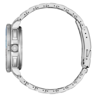Montre bracelet en acier inoxydable, vue latérale