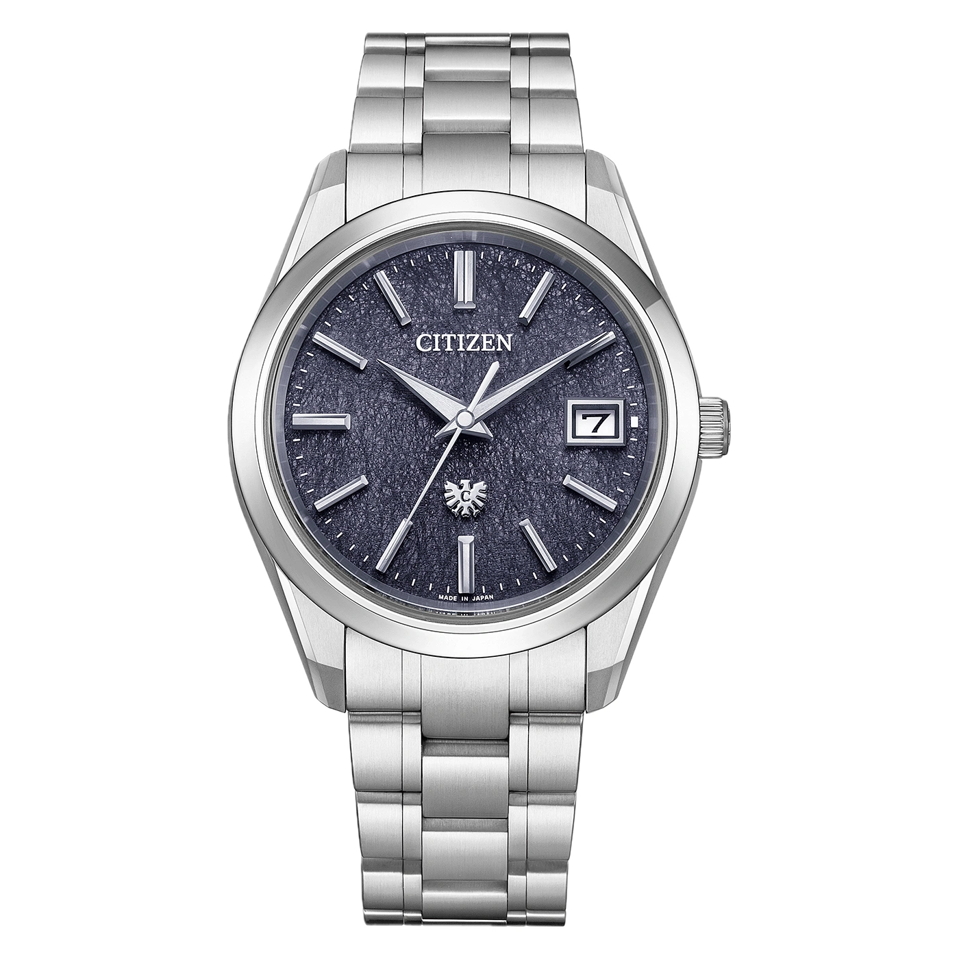 Citizen Herrenuhr dunkles blaues Zifferblatt silbernes Armband
