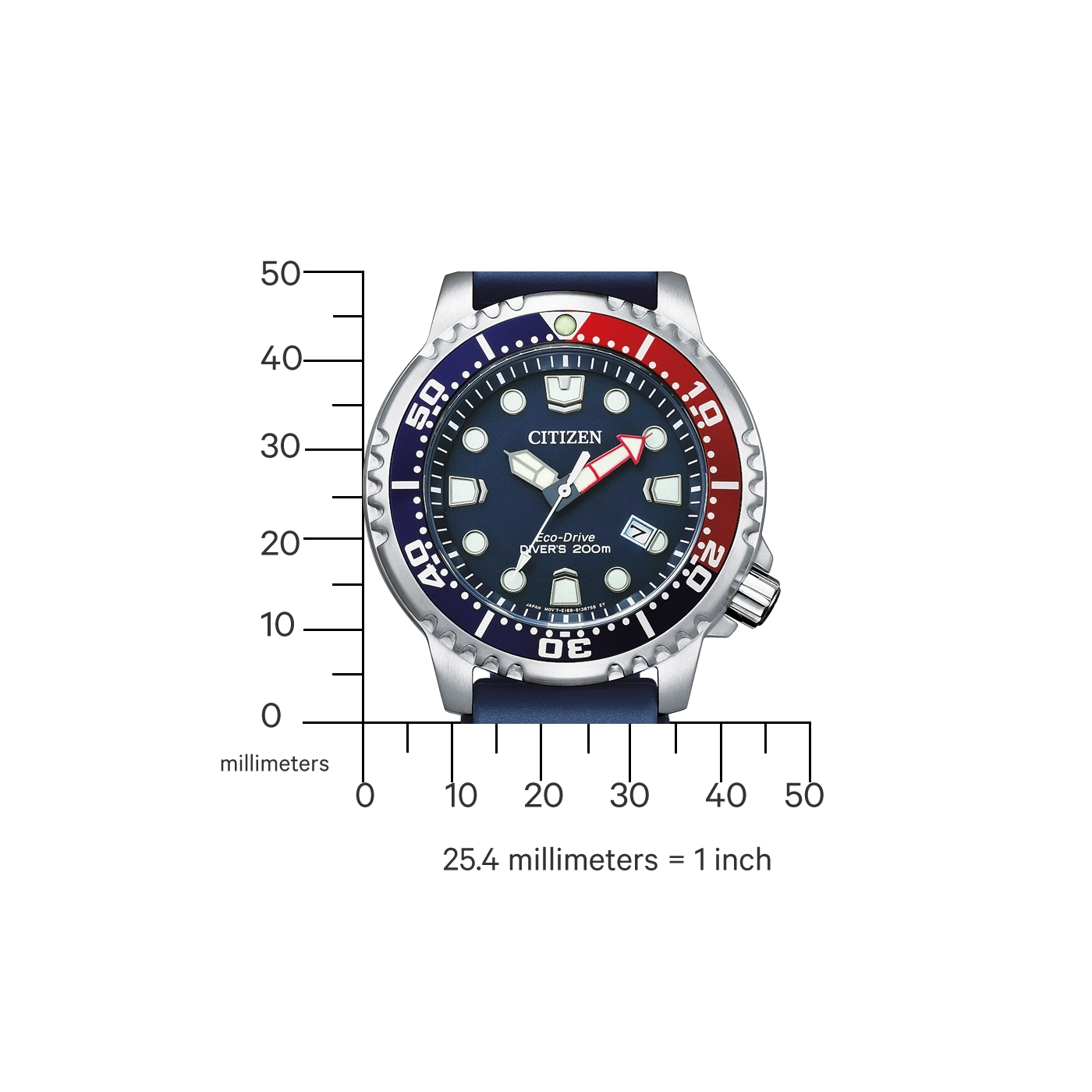 Une montre Citizen Eco-Drive avec un cadran bleu et un bracelet bleu.