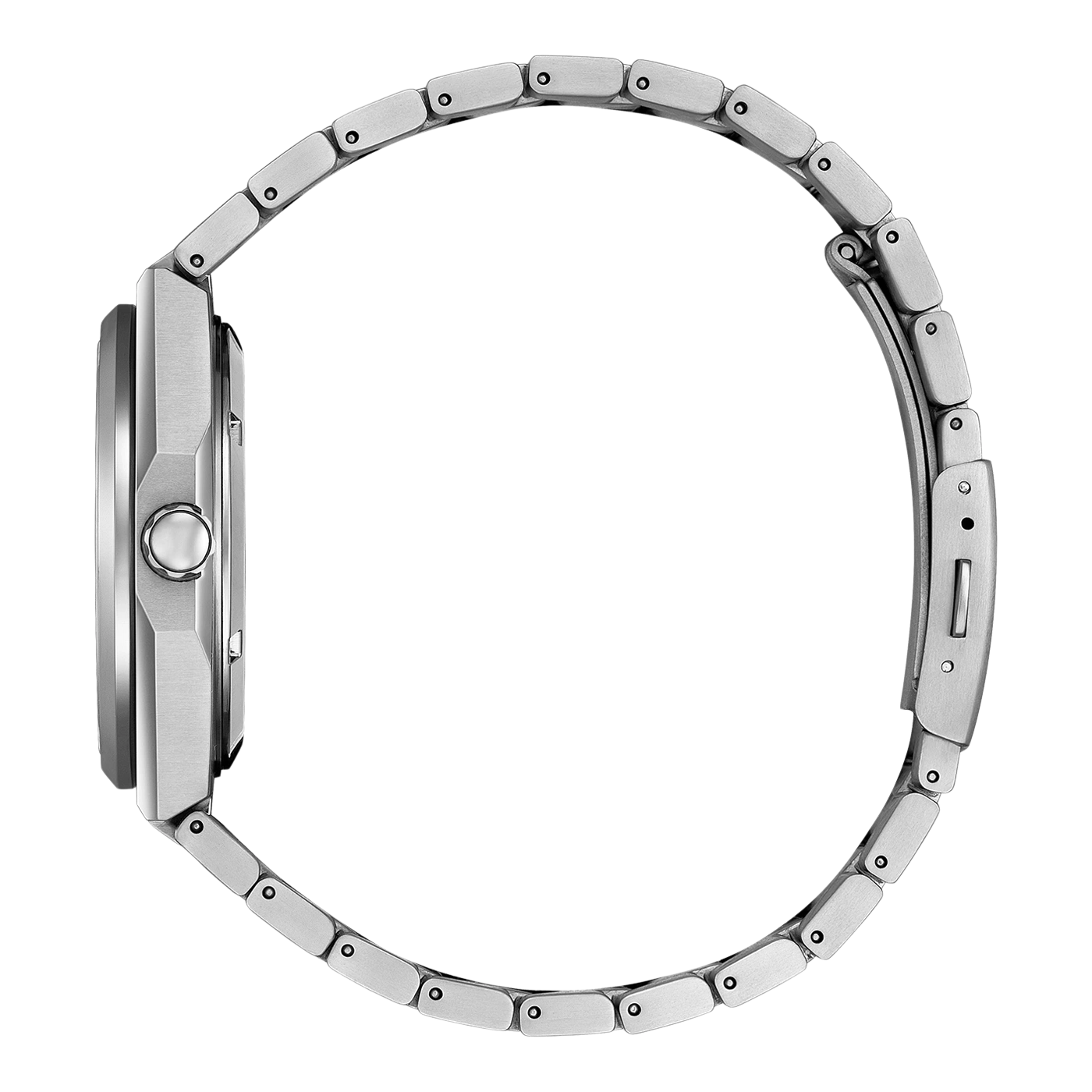 Armbanduhr silberne Armbanduhr im Profil