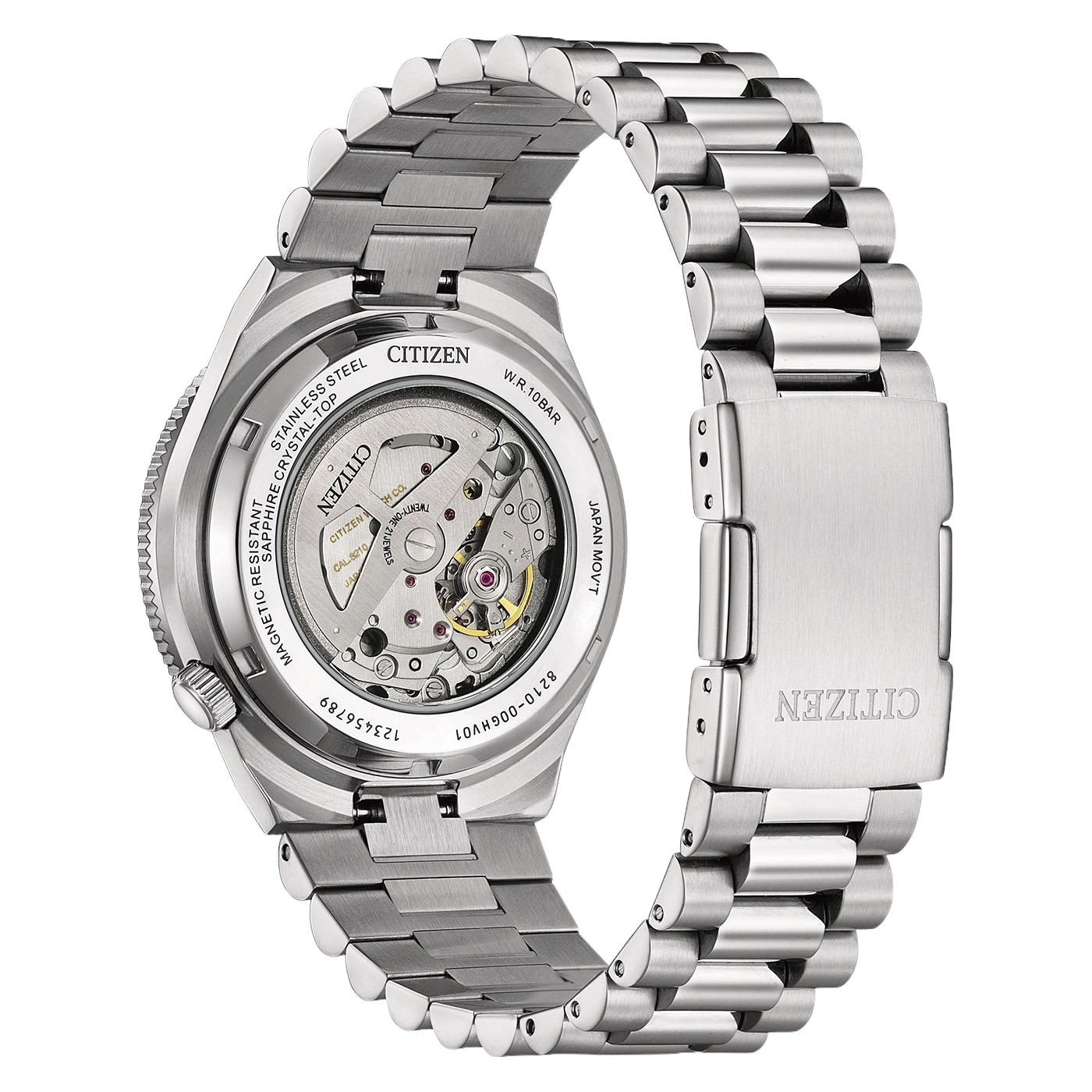 Citizen Uhr mit sichtbarem Uhrwerk und Metallarmband
