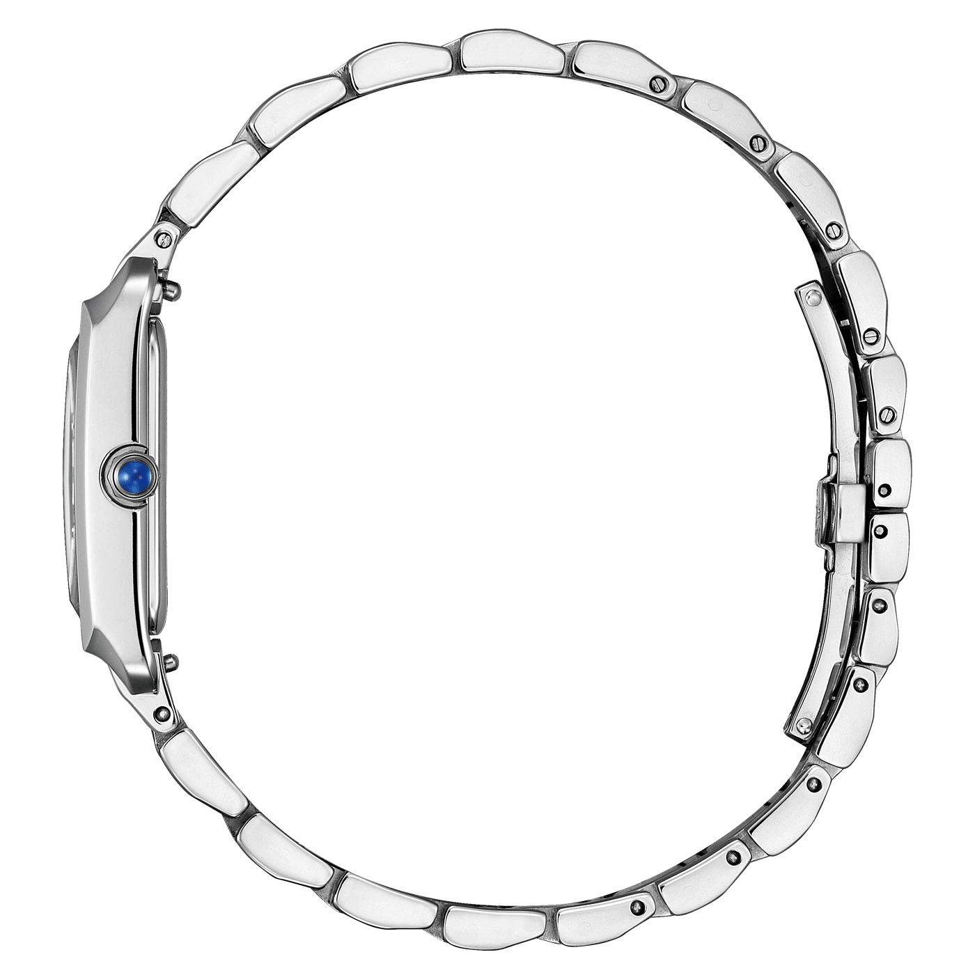 Silbernes Armbanduhr mit Faltschließe