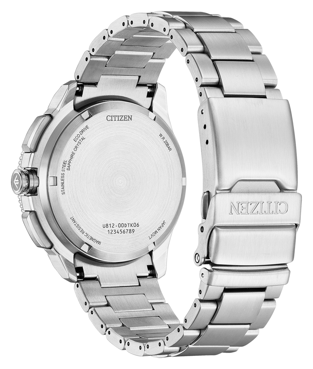 Dos de montre Citizen en acier inoxydable avec bracelet métallique