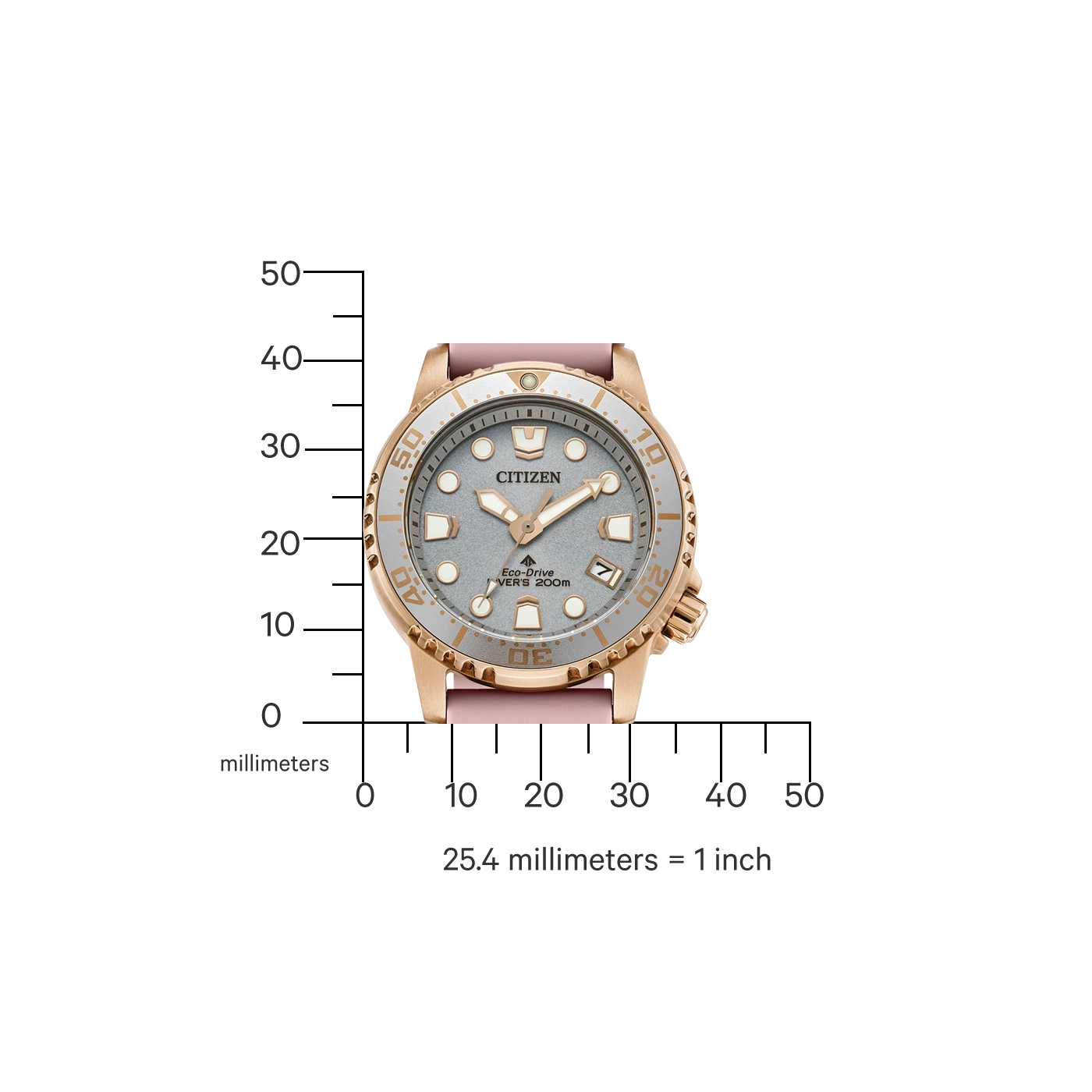 Citizen Eco-Drive Damenuhr, rosa Armband, graues Zifferblatt, 200m wasserdicht