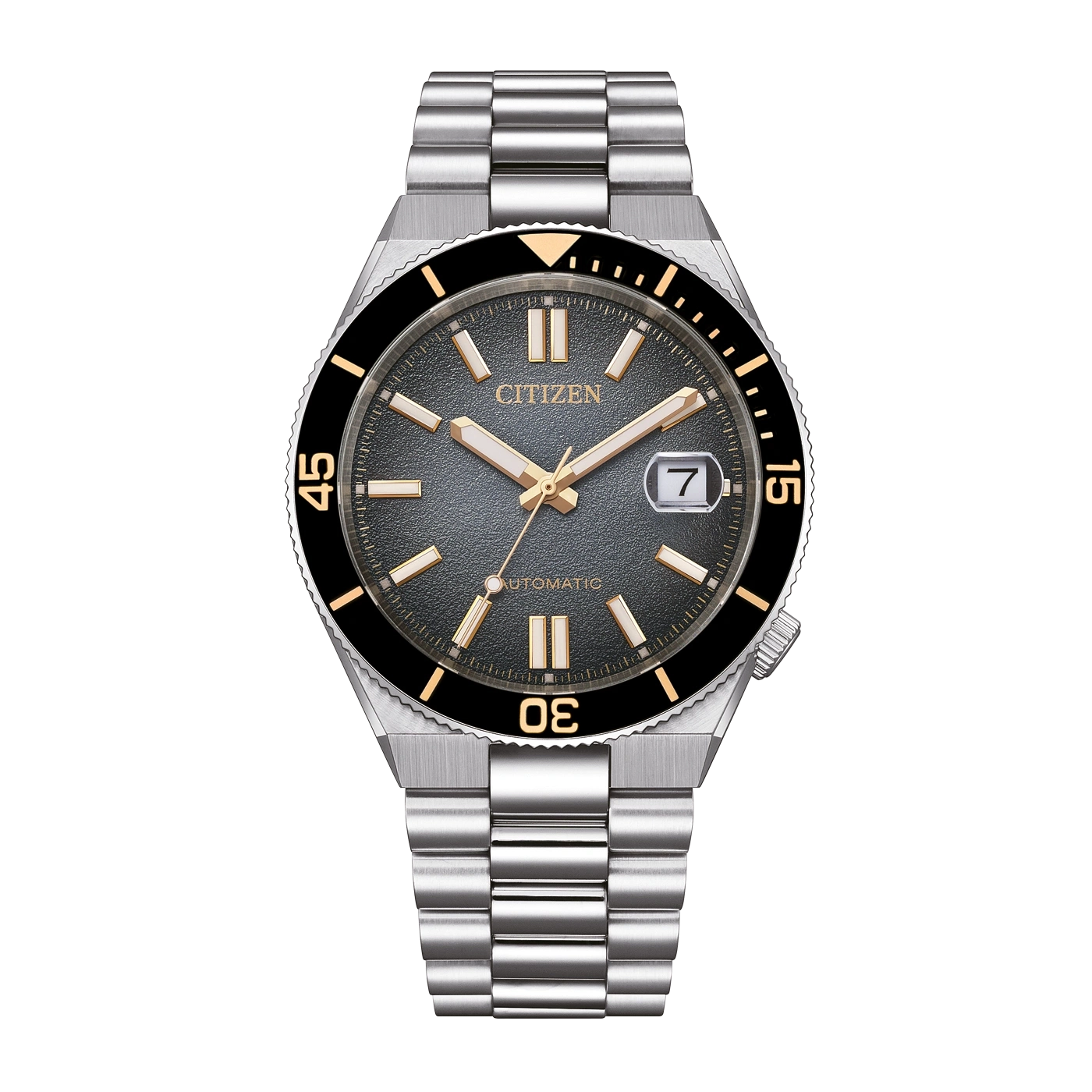 NJ0238-57E Homme Acier inoxydable Noir ø 40mm