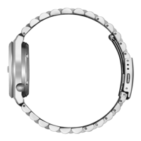 Silbernes Armbanduhr auf schwarzem Hintergrund