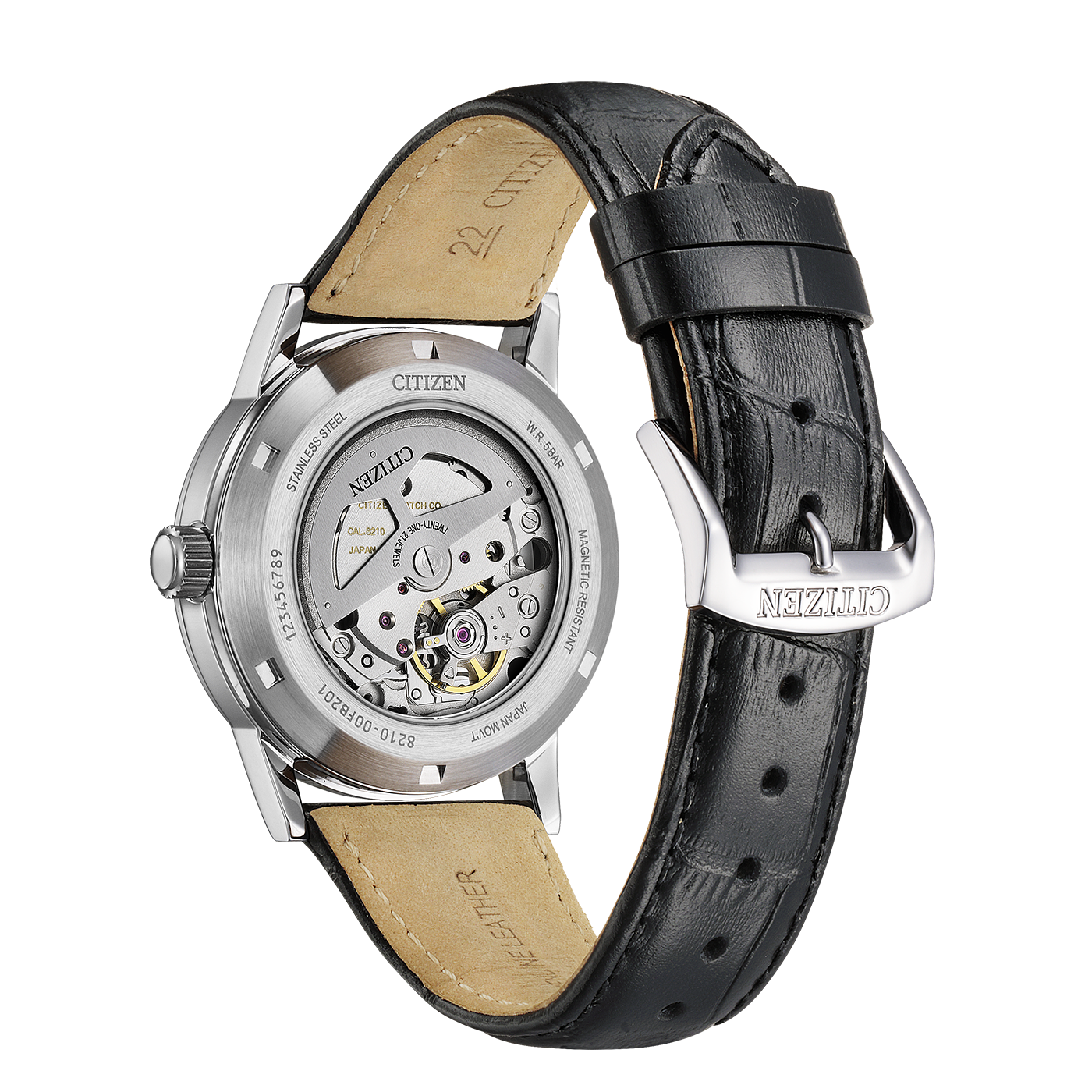 NJ0210-05E Herren Leder schwarz ⌀ 40mm